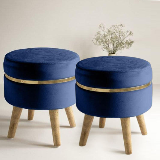 Ring Stool- Set of 2 Ottoman Pouffes Seating Stool for Living Room 16 X 16 X 17 Inches