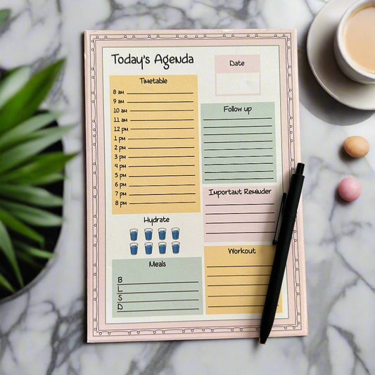 Today's Agenda Notepad: Daily Planner for Productivity & Organization