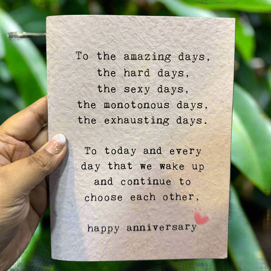 💌 Anniversary Greeting Card – 8x6 Inches