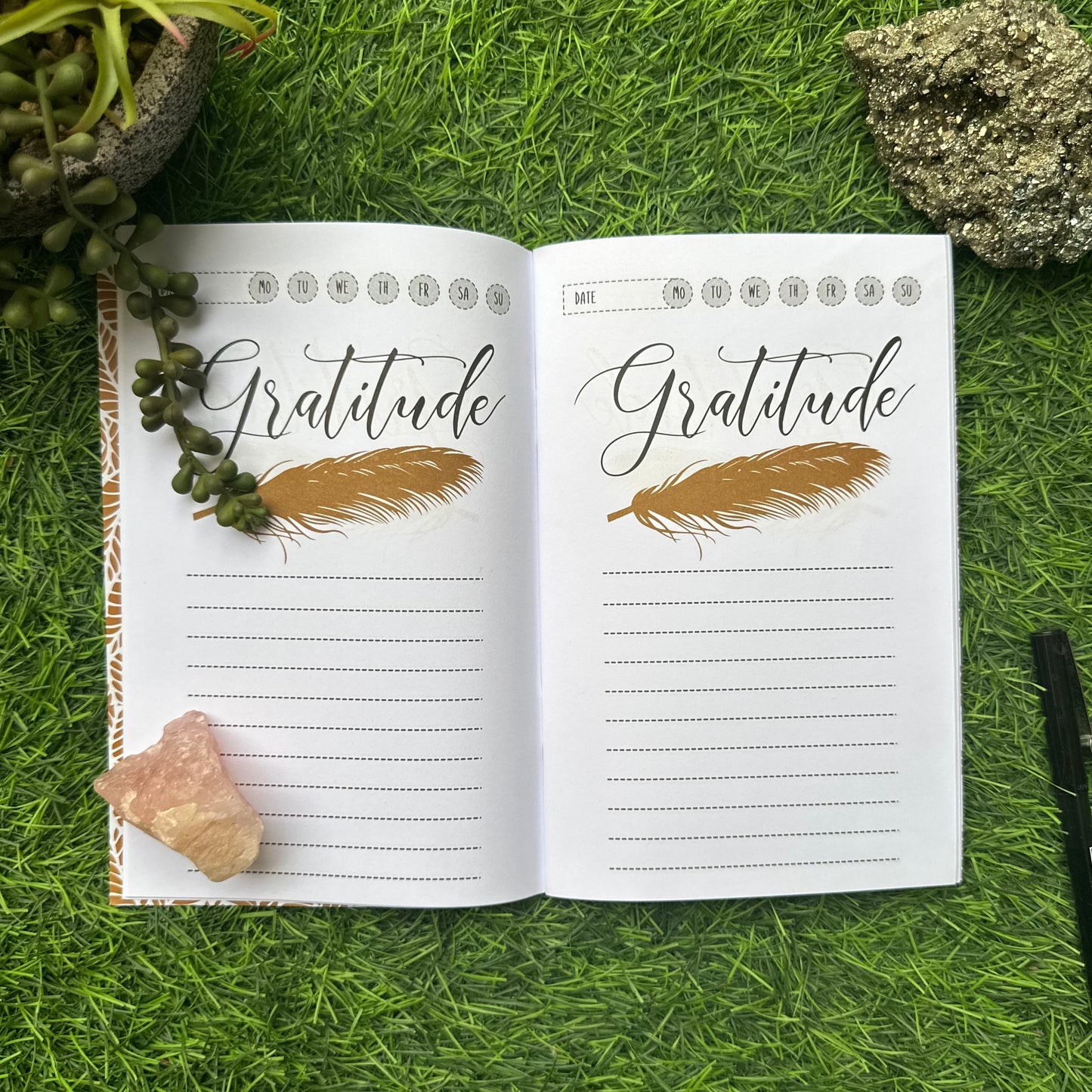 Gratitude Diary (Golden Feather)-For Positivity and Calmness