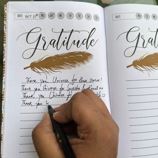 Gratitude Diary (Golden Feather)-For Positivity and Calmness