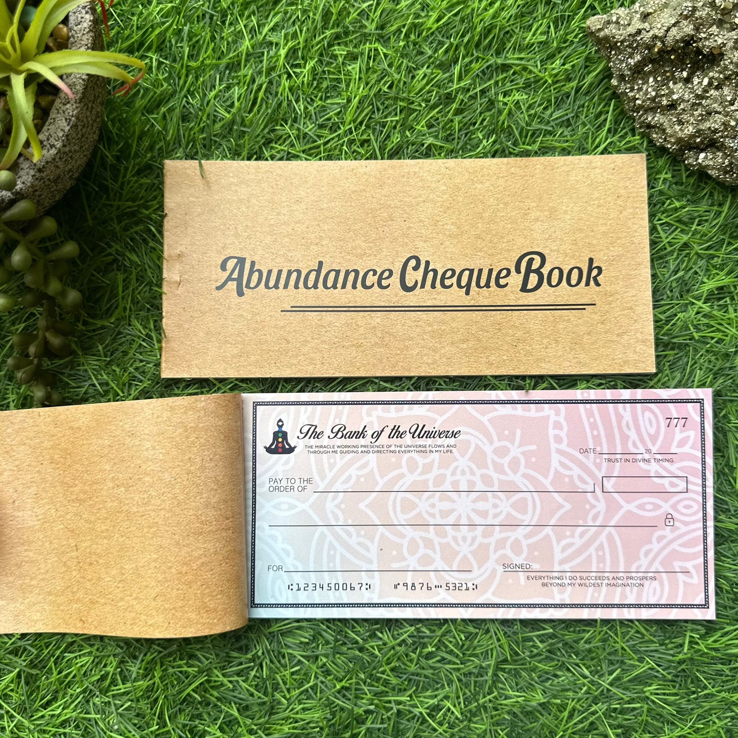 Abundance Cheque Book-Law Of Attraction, Money Manifestation Checks for Vision Board