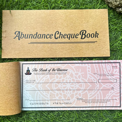 Abundance Cheque Book-Law Of Attraction, Money Manifestation Checks for Vision Board