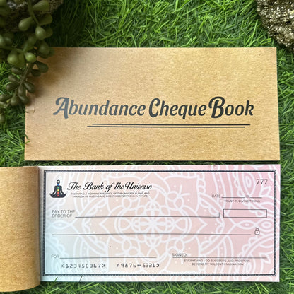 Abundance Cheque Book-Law Of Attraction, Money Manifestation Checks for Vision Board