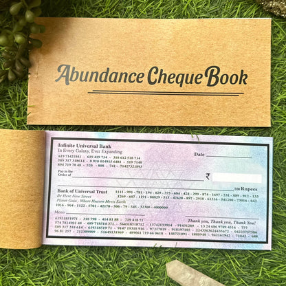 Abundance Cheque Book-Law Of Attraction, Money Manifestation Checks for Vision Board