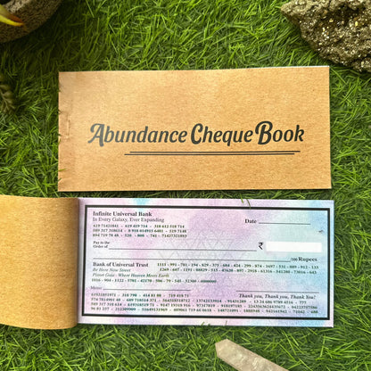 Abundance Cheque Book-Law Of Attraction, Money Manifestation Checks for Vision Board