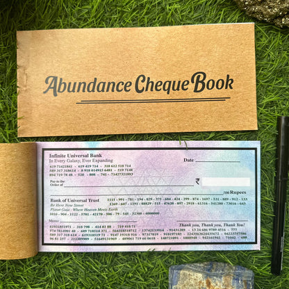 Abundance Cheque Book-Law Of Attraction, Money Manifestation Checks for Vision Board