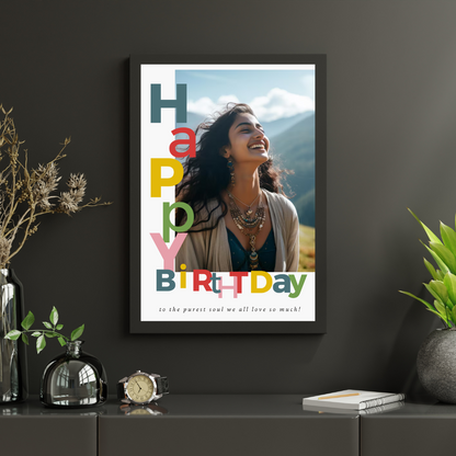 Personalized Birthday Frame | Custom Happy Birthday Wall Art