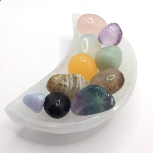 Selenite Moon Charging Bowl – Crystal Charging & Energy Cleansing!