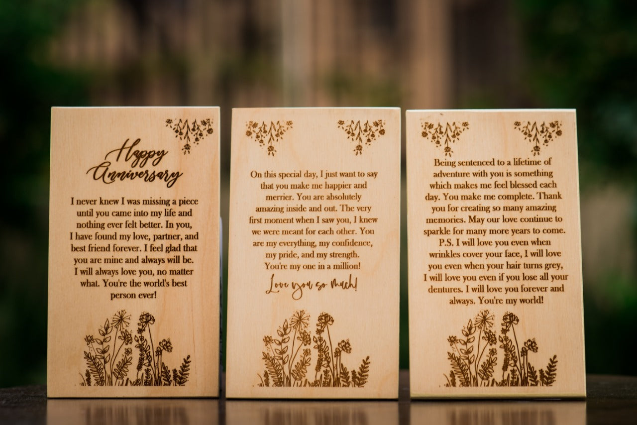 Anniversary Wooden Cards