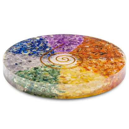 7 Chakra Orgone Healing Handmade Coasters for Drinks Bringing Growth and Stability in Life - Set Of 2