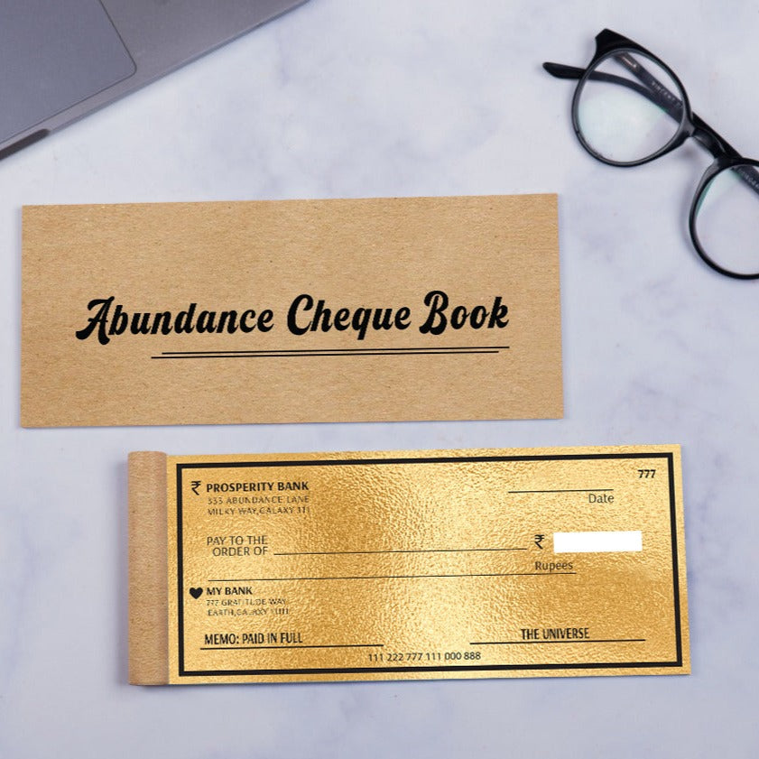 Abundance Cheque Book-Law Of Attraction, Money Manifestation Checks for Vision Board