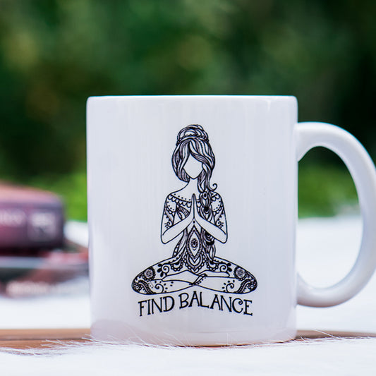 Find Balance-  Inspirational Coffee Mug | Yoga Lovers