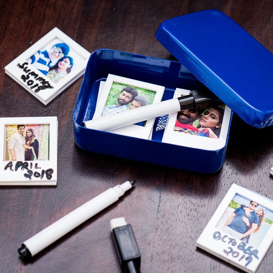 4 Polaroid Magnets With Marker Pen