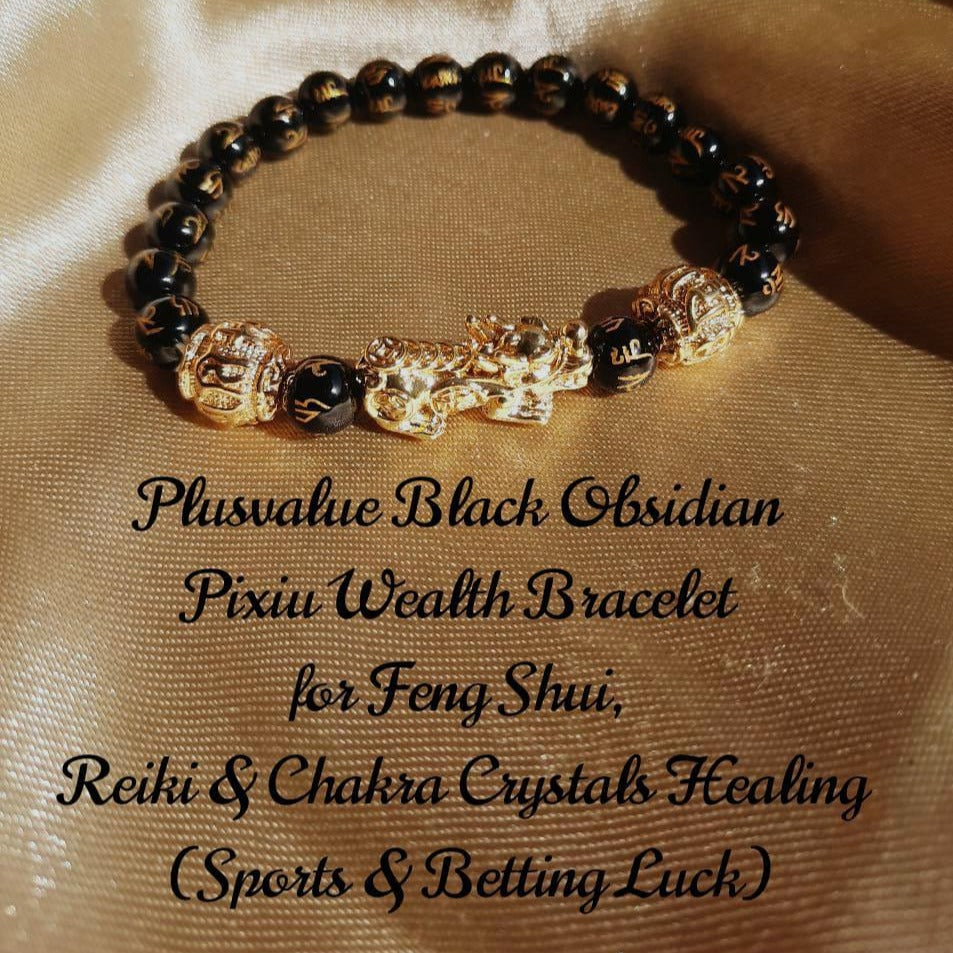 Feng Shui Black Obsidian Bracelet - Dominant Attractor Of Money!