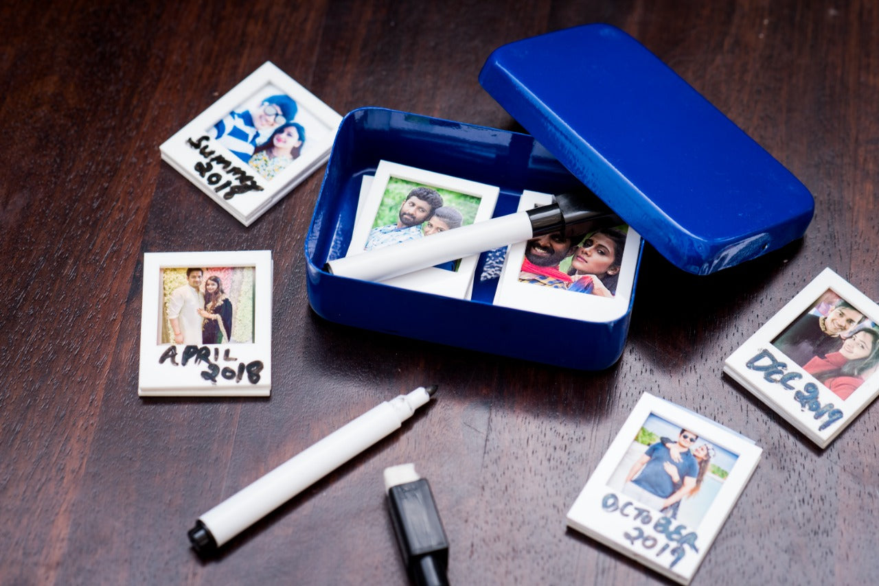 4 Polaroid Magnets With Marker Pen