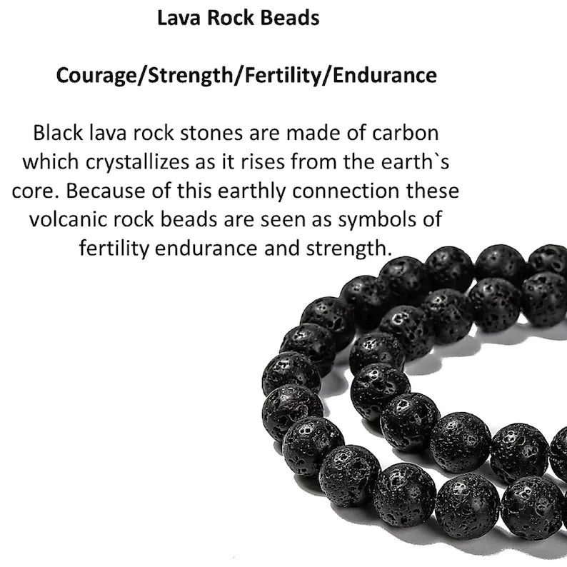 Lava Rock Bracelet - For Grounding, Stress Relief & Emotional Support!